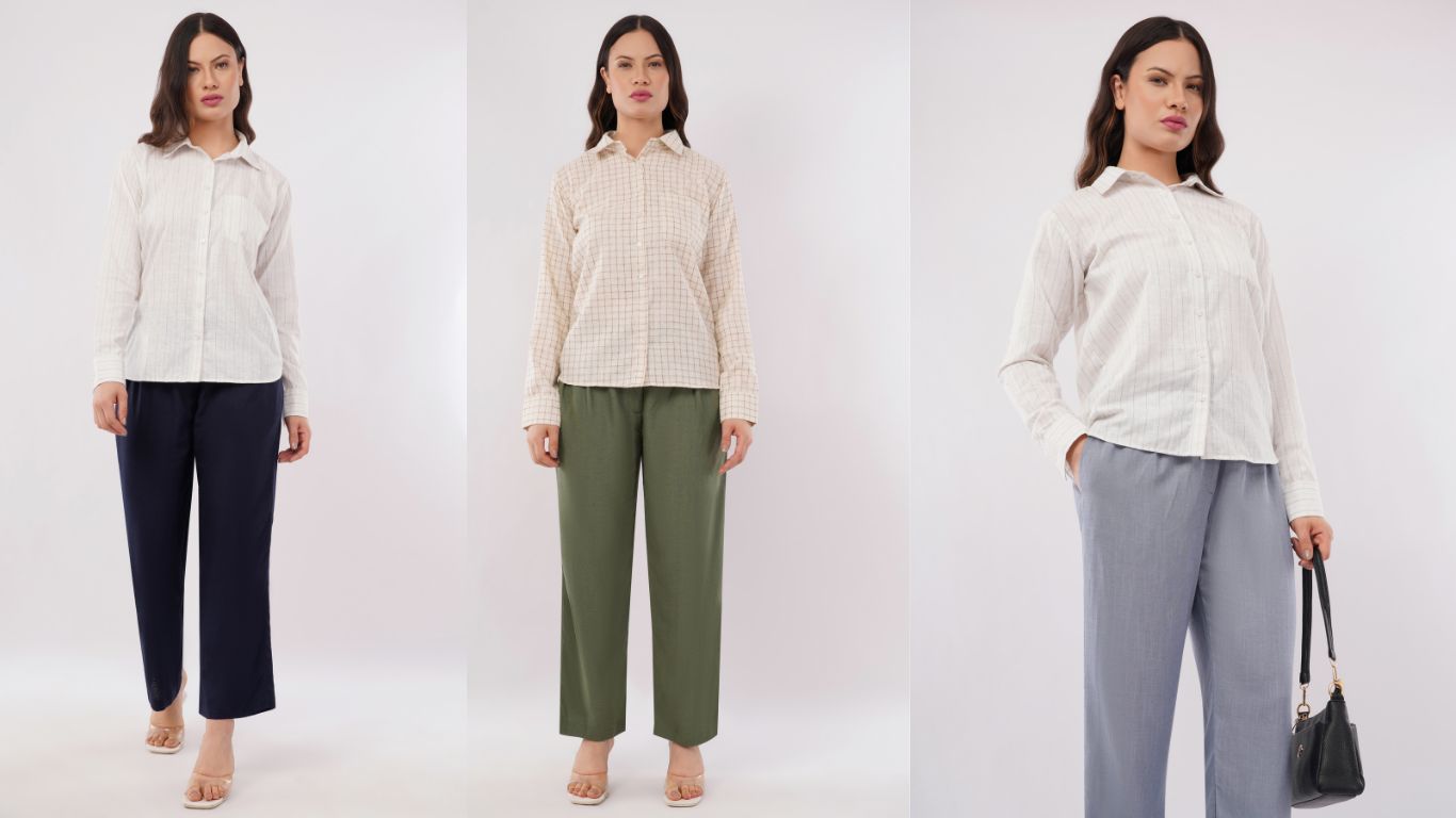 Women’s Linen Blend Straight Pants
