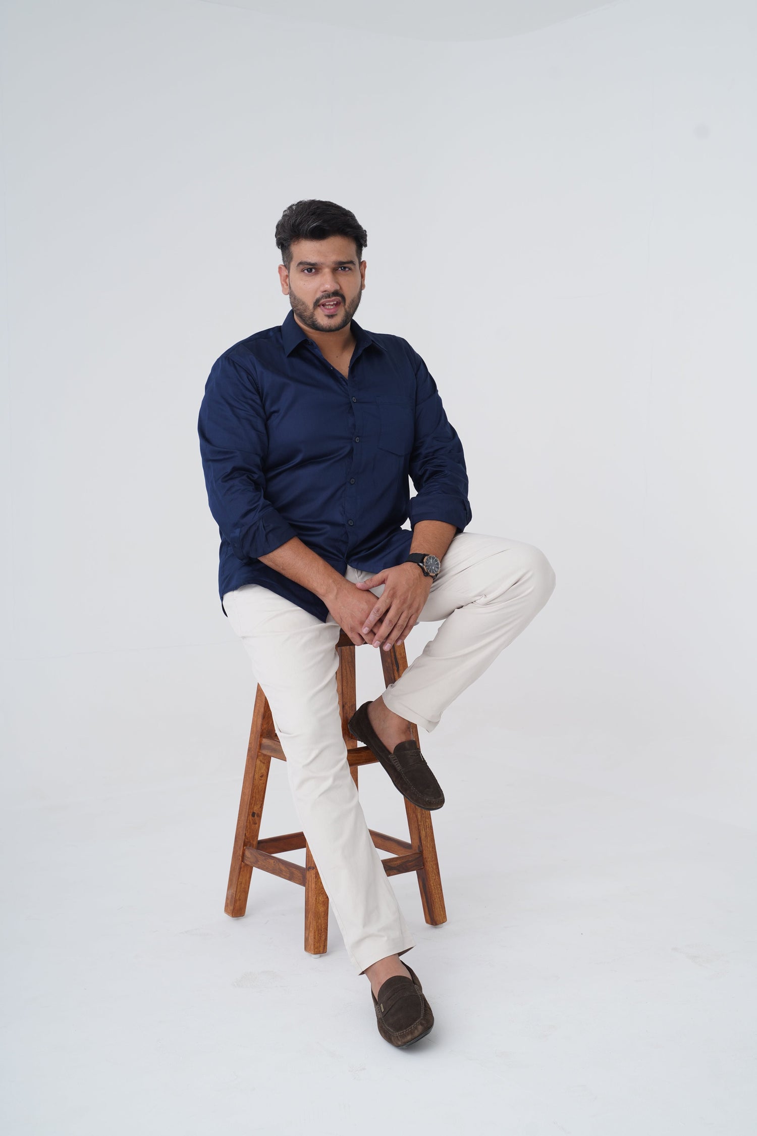 Men's natural fabric workwear collection India - cotton shirts linen trousers chinos - size inclusive S to 5XL - breathable everyday basics for Indian men - Tofflane clothes worth keeping
