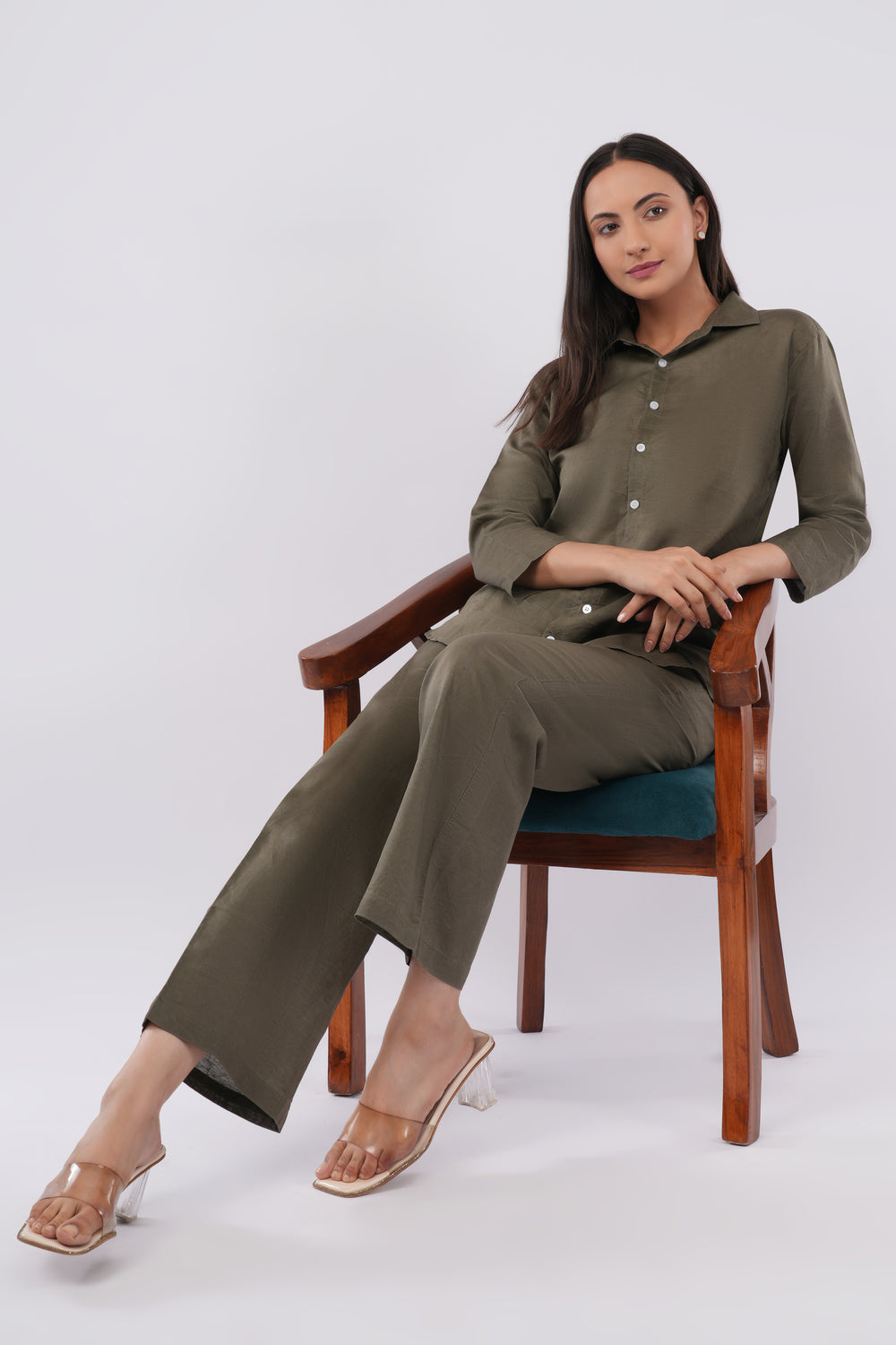 Tencil Linen Olive Co-ord Set