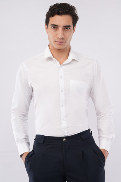 Mens Regular White Shirt