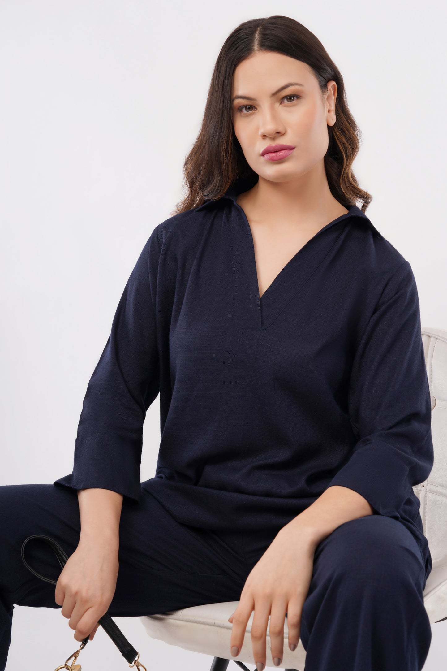 Women's linen blend coord set styled full look — breathable natural fabric outfit India — size inclusive women's co-ord sets — premium basics under ₹2000 — Tofflane