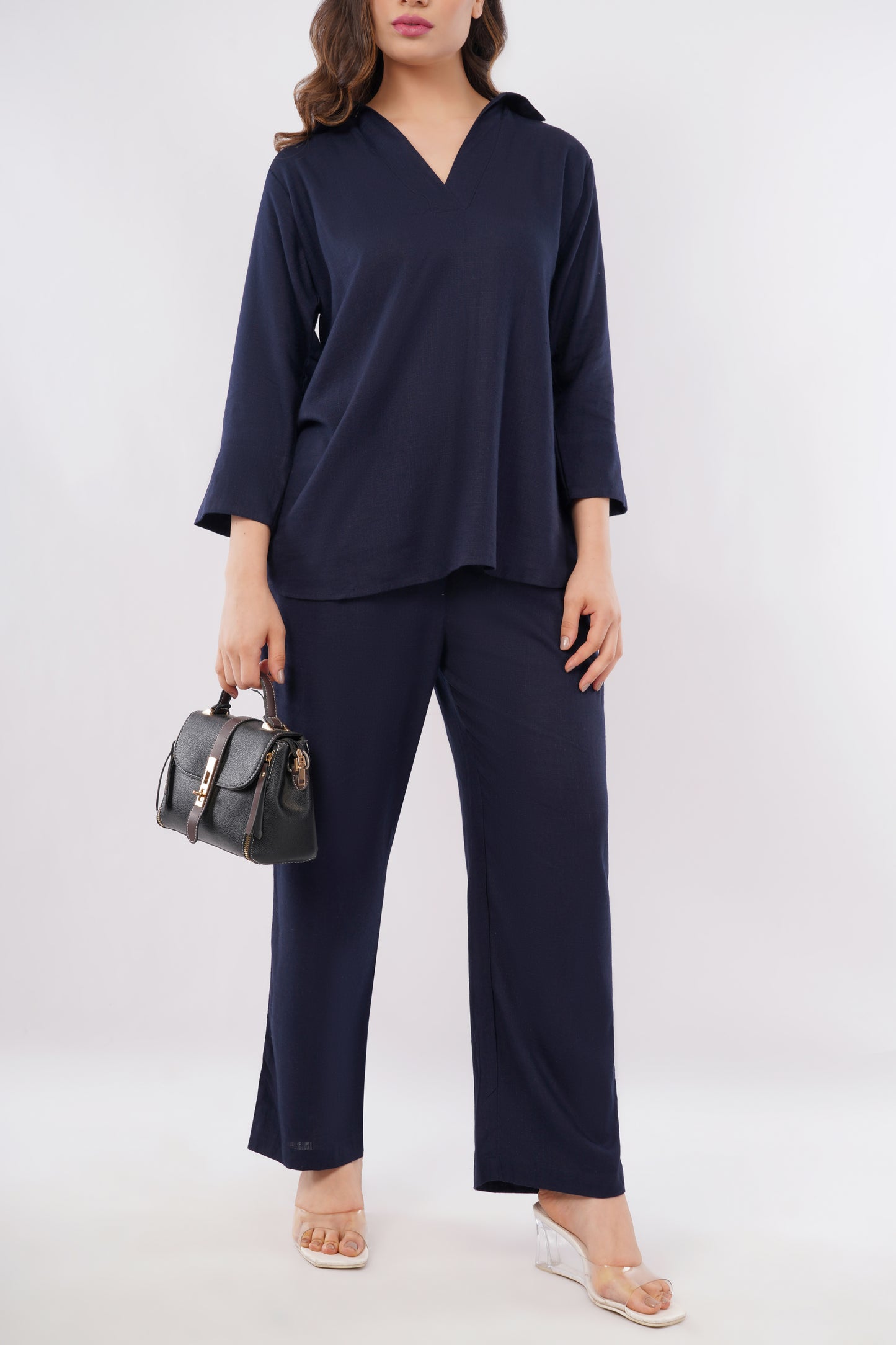 Women's natural fabric co-ord set close up — cotton linen blend women's workwear India — size inclusive S to 5XL — clothes worth keeping — Tofflane India