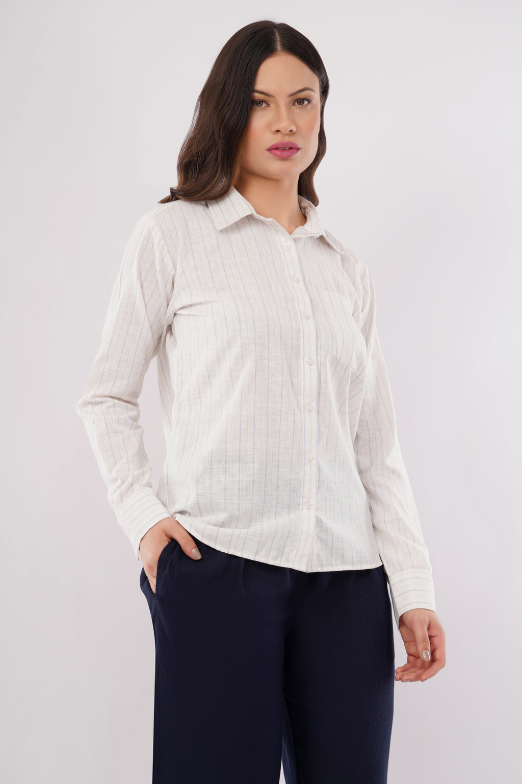 Women’s Linen Blend Straight Pants – Office & Dinner Trousers