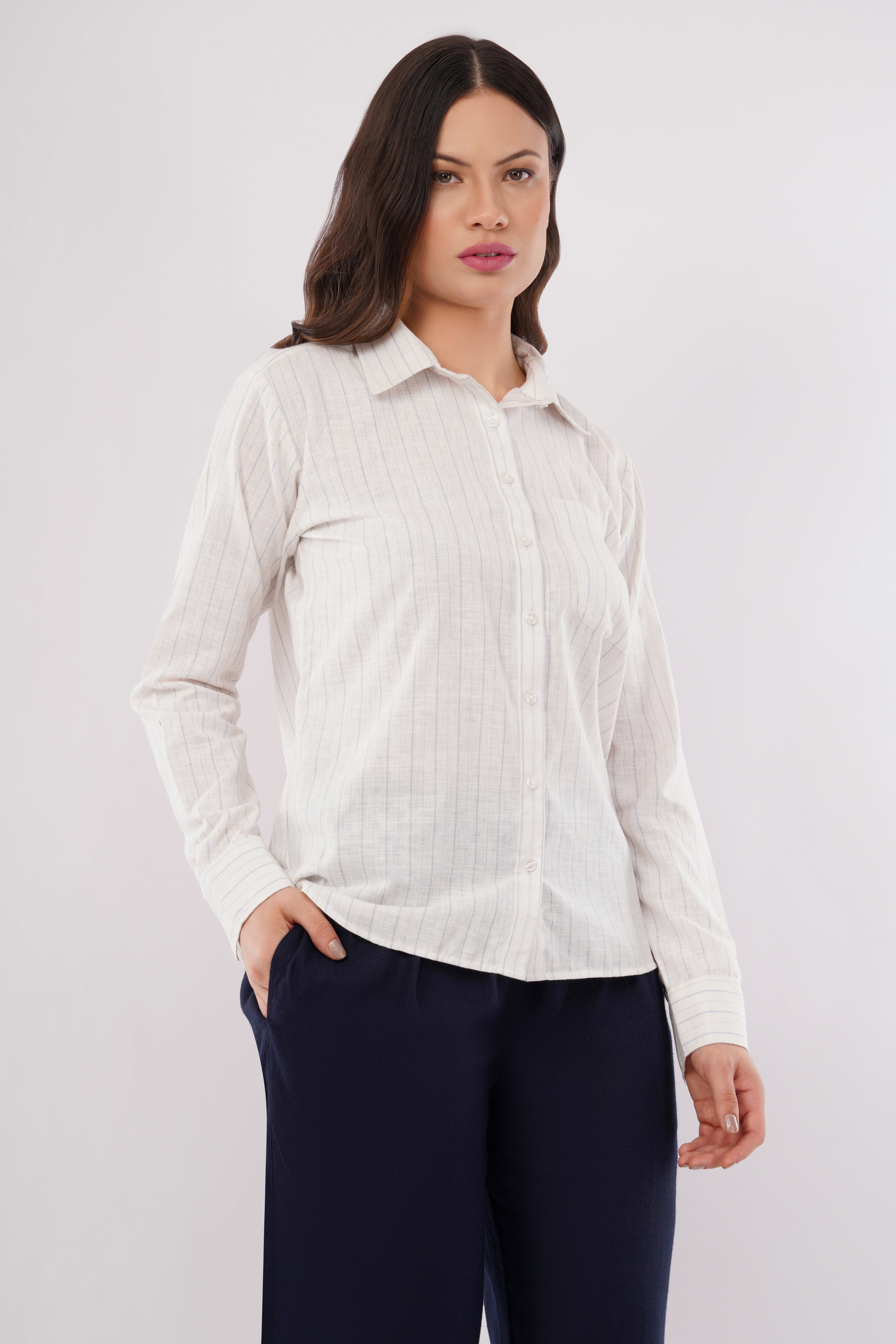 Women’s Linen Blend Straight Pants – Office & Dinner Trousers